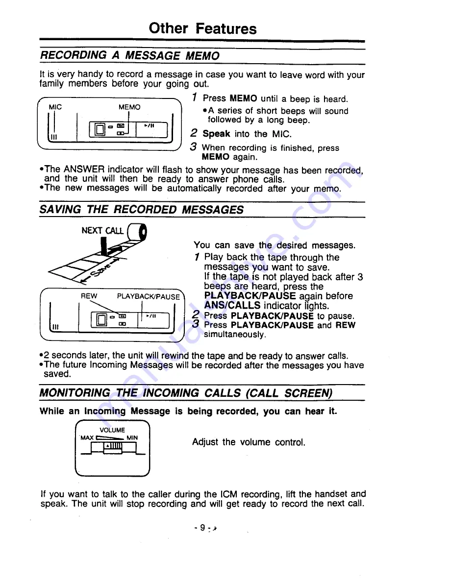 Panasonic EASA-PHONE KX-T1000BA Operating Instructions Manual Download Page 10