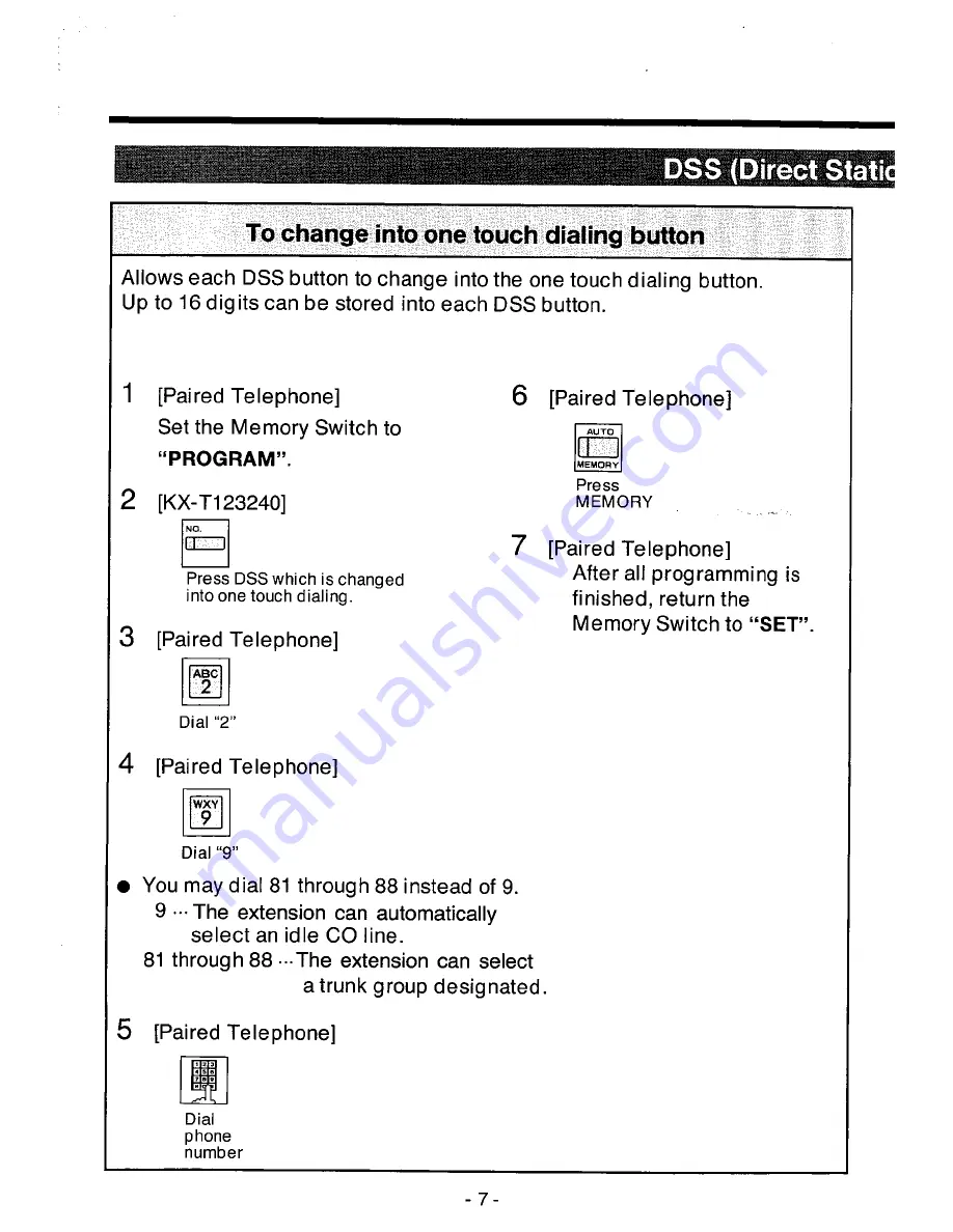 Panasonic EASA-PHONE KX-T123240 Operating Instructions Manual Download Page 8