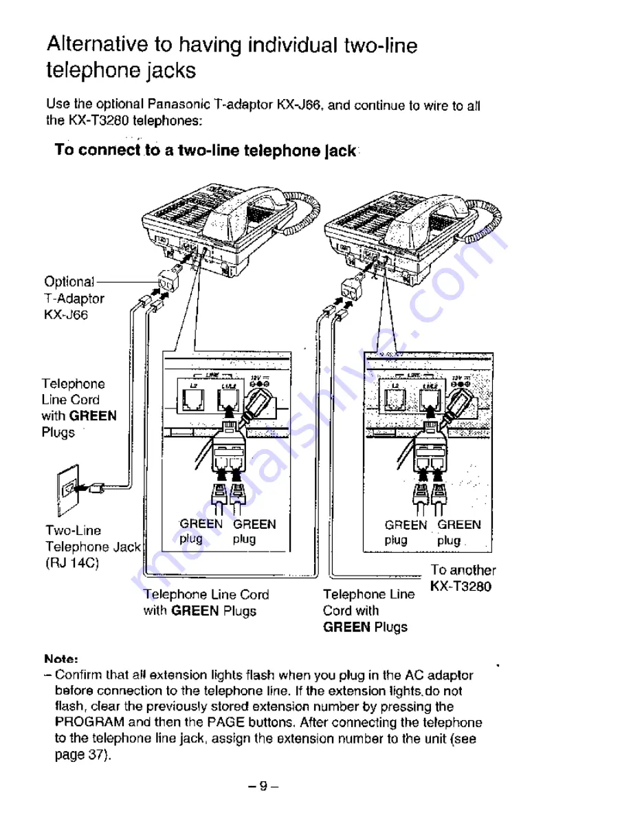 Panasonic EASA-PHONE KX-T3280 Operating Instructions Manual Download Page 9