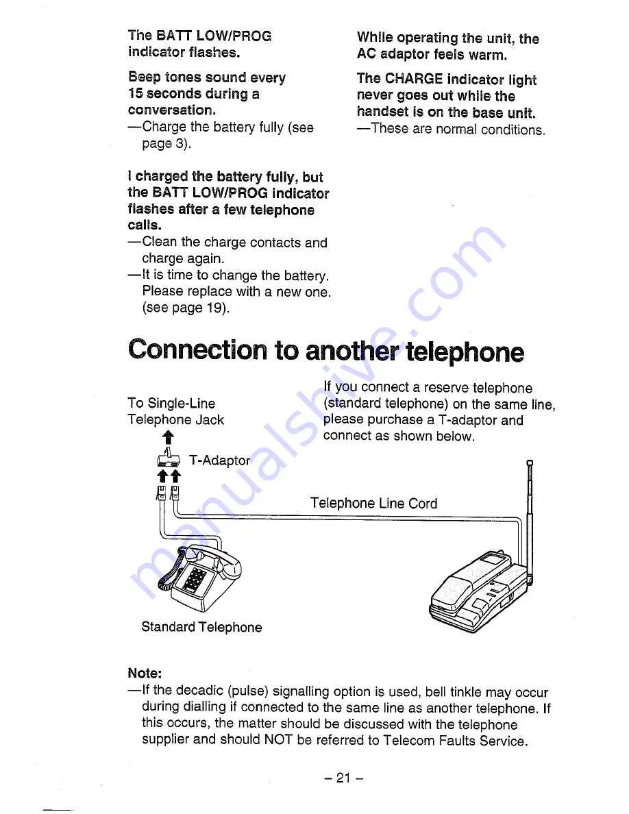 Panasonic EASA-PHONE KX-T3716NZ Operating Instructions Manual Download Page 21