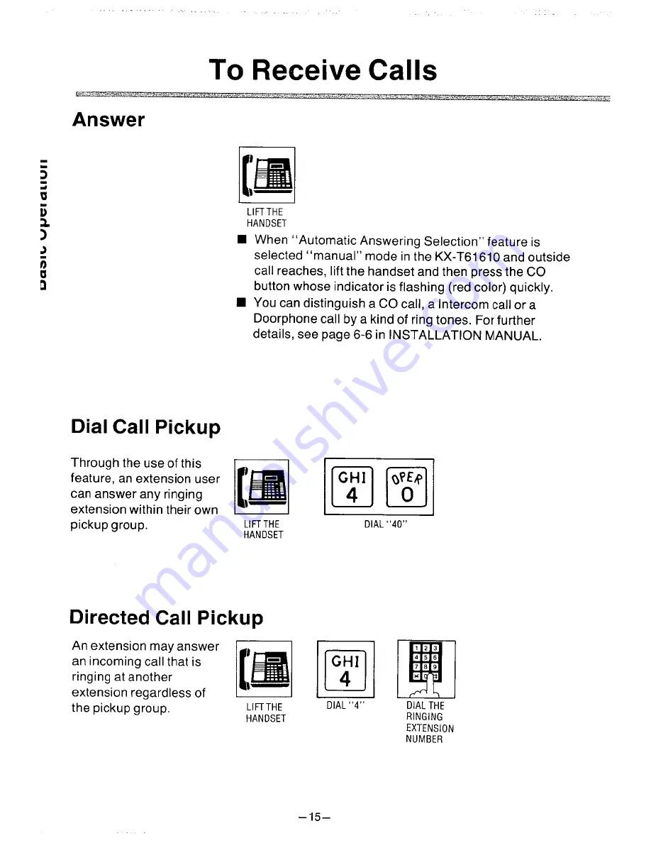 Panasonic EASA-PHONE KX-T61650 Operating Instructions Manual Download Page 16