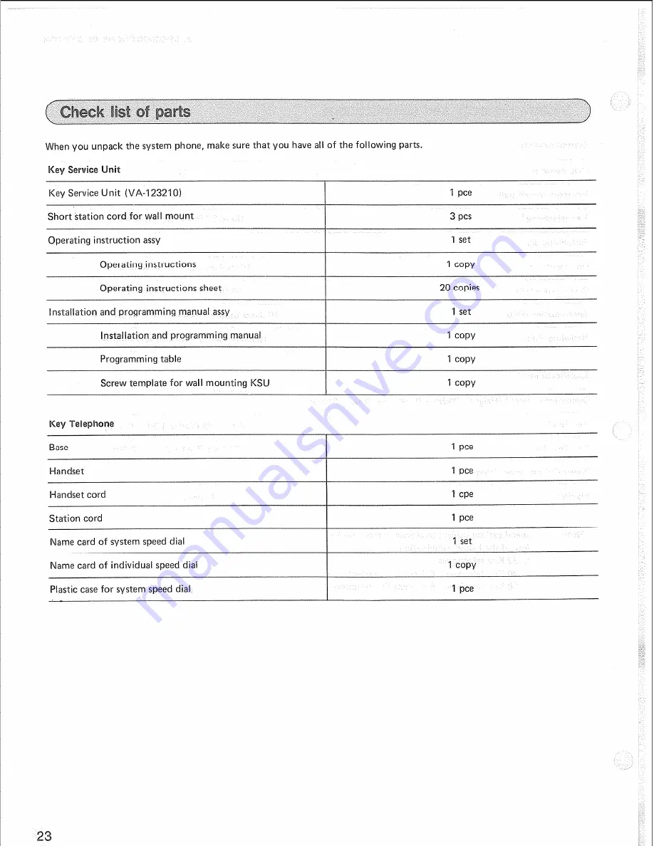 Panasonic Easa-Phone VA-12020 Installation Manual Download Page 26