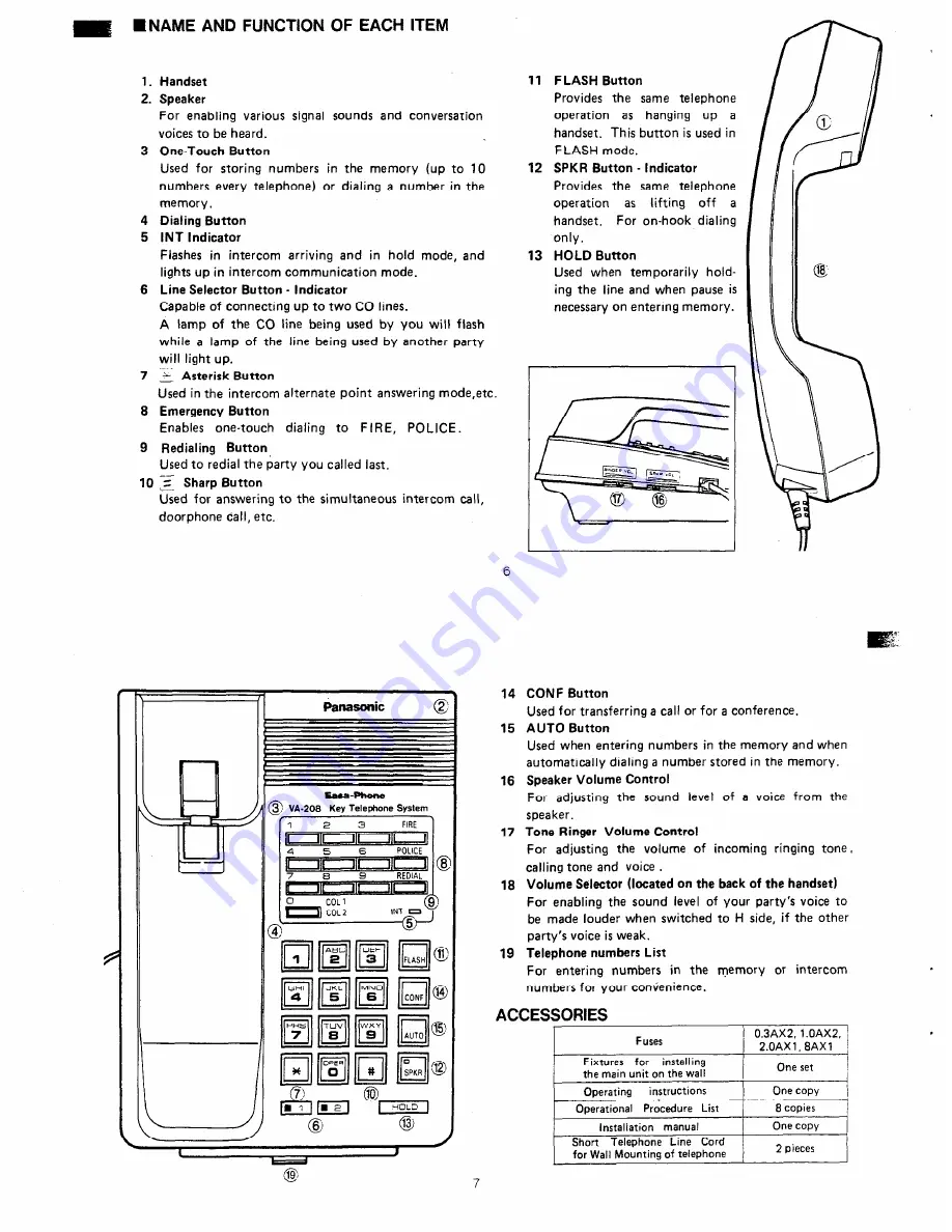 Panasonic Easa-Phone VA-208 Скачать руководство пользователя страница 68