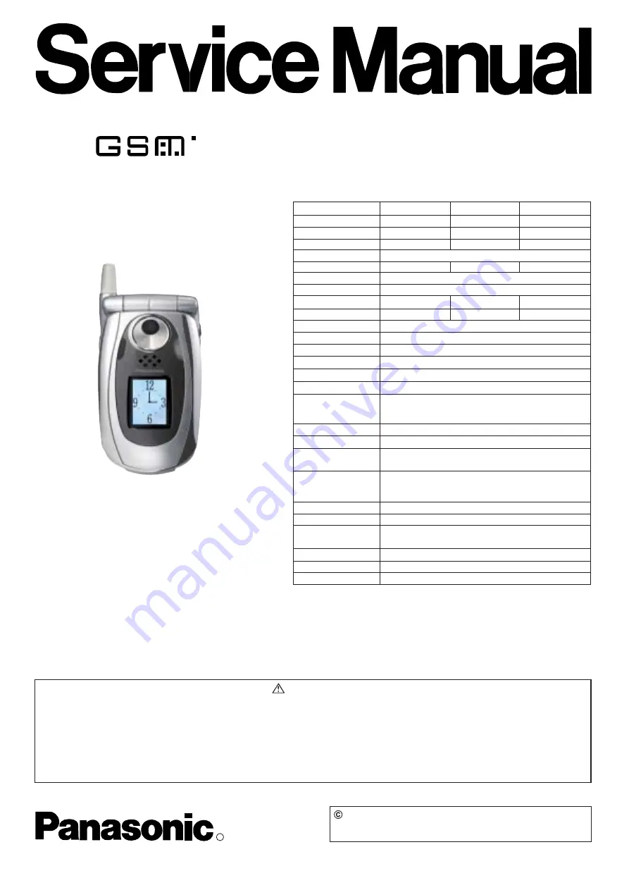 Panasonic EB-X700 Service Manual Download Page 1