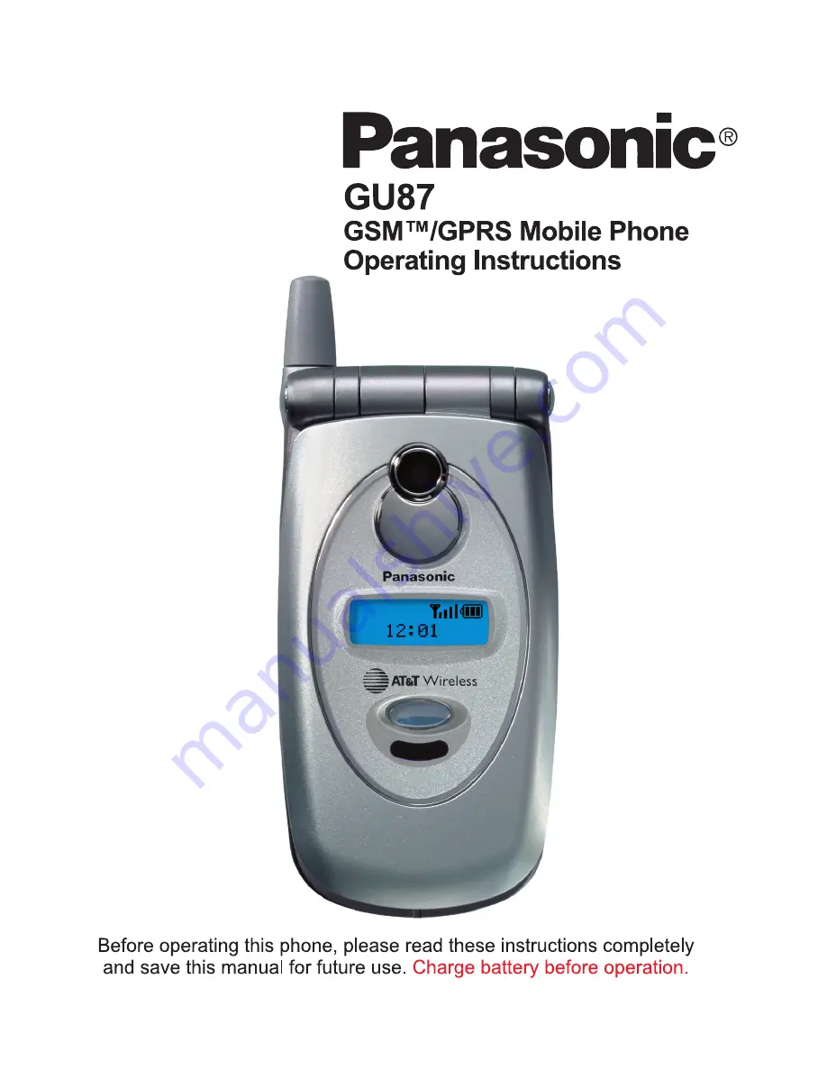 Panasonic EBGU87 - CELLPHONE W/DIGITAL CAM Скачать руководство пользователя страница 1