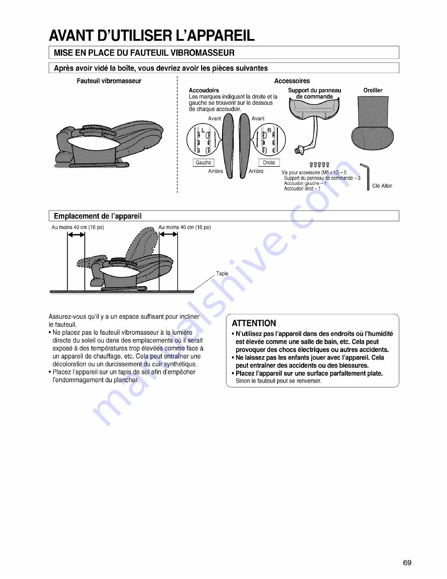 Panasonic EP3202 - MASSAGE LOUNGER - MULTI-LANG Operating Instructions Manual Download Page 71