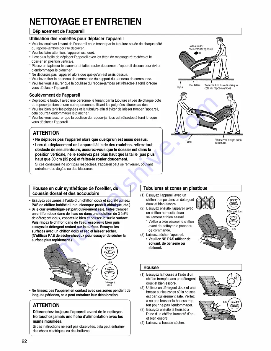 Panasonic EP3202 - MASSAGE LOUNGER - MULTI-LANG Скачать руководство пользователя страница 94