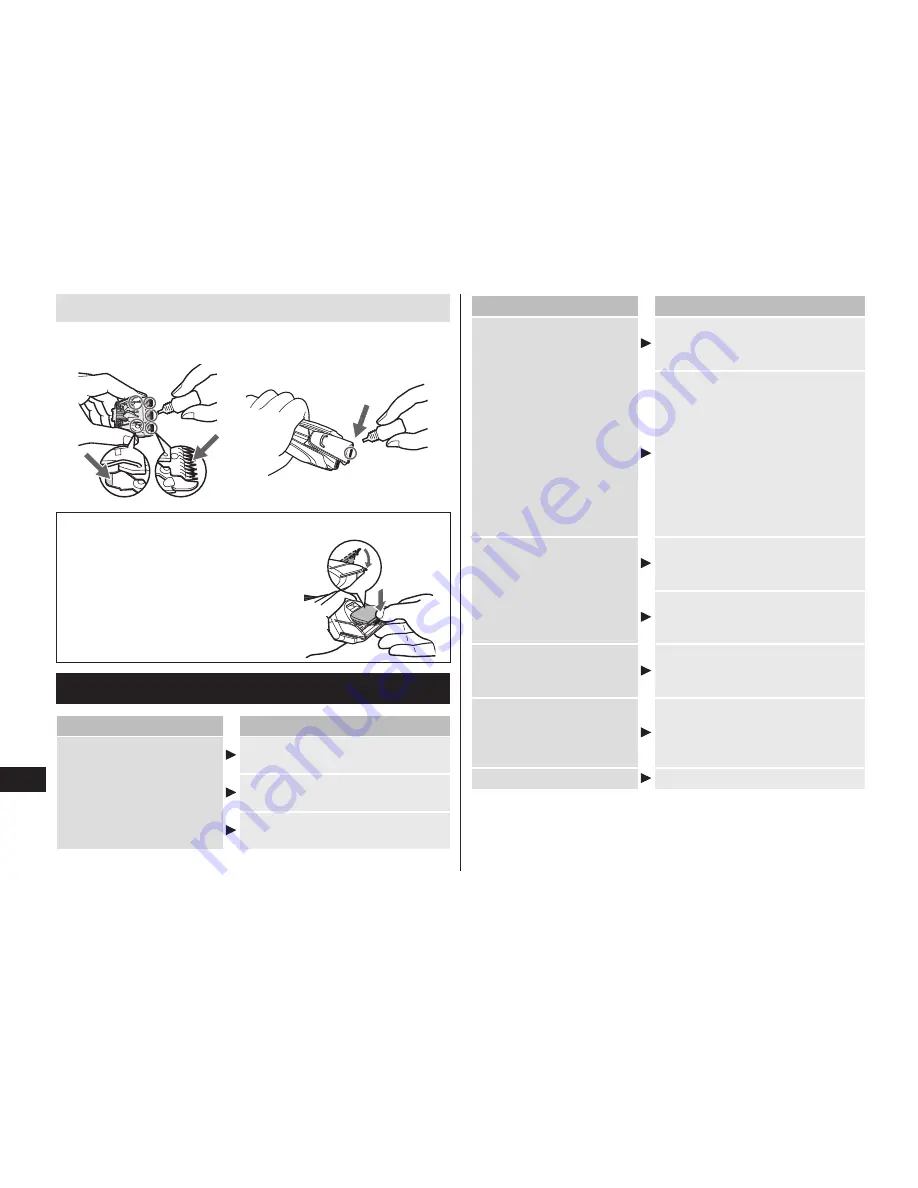 Panasonic ER-GB60 Operating Instructions Manual Download Page 122