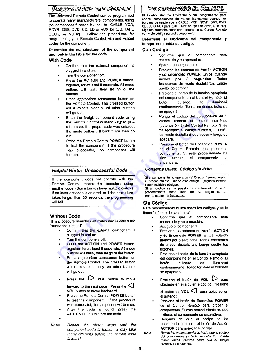 Panasonic EUR511151 Quick Reference Manual Download Page 6