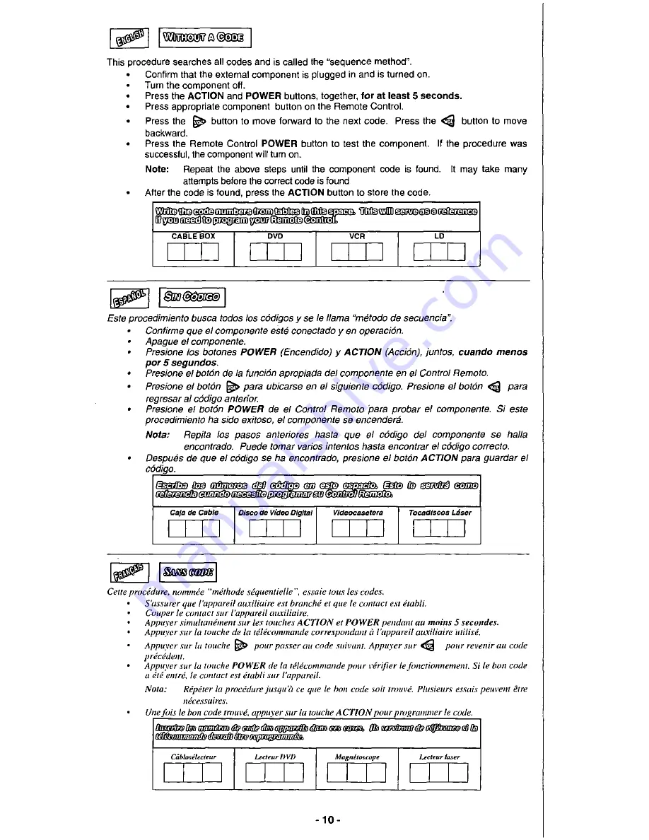 Panasonic EUR511170B Quick Reference Manual Download Page 10