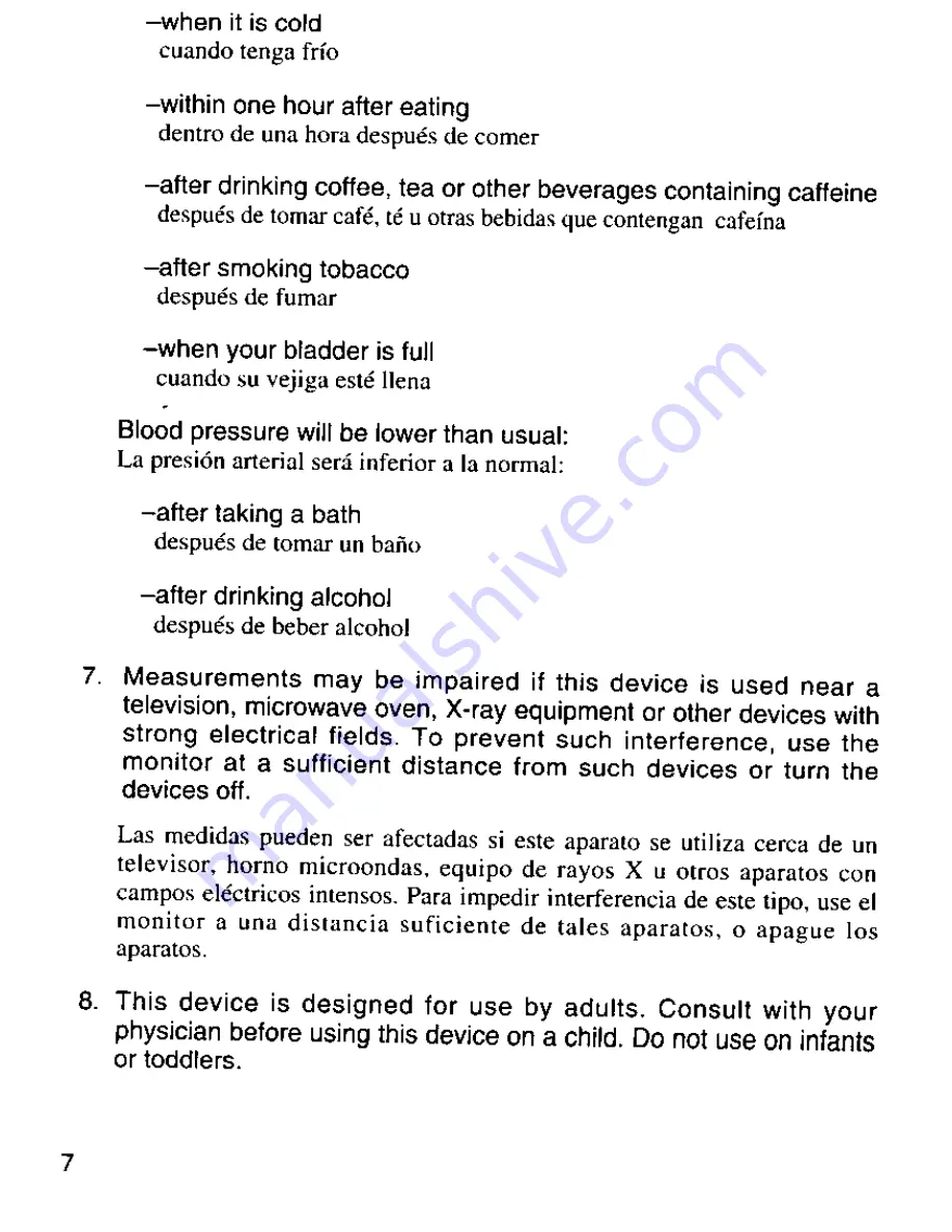 Panasonic EW-280 Operating Manual Download Page 8