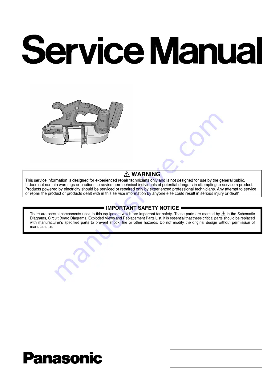 Panasonic EY45A5 Service Manual Download Page 1