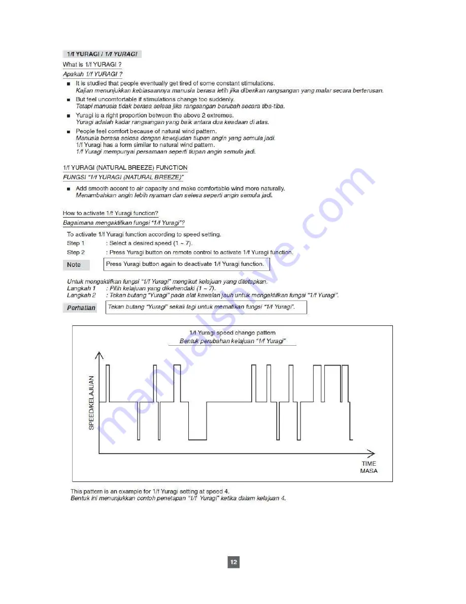 Panasonic F-M15E6 Operating Installation And Instructions Download Page 12