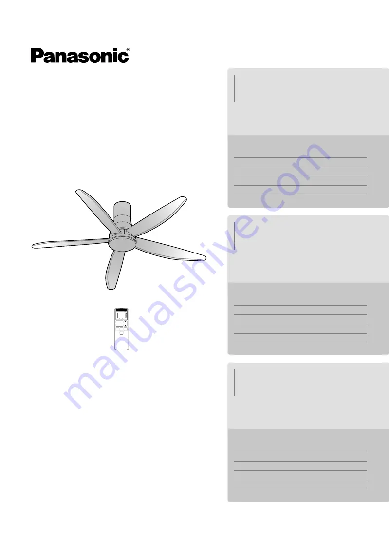 Panasonic F-M15GW Operating And Installation Instructions Download Page 1