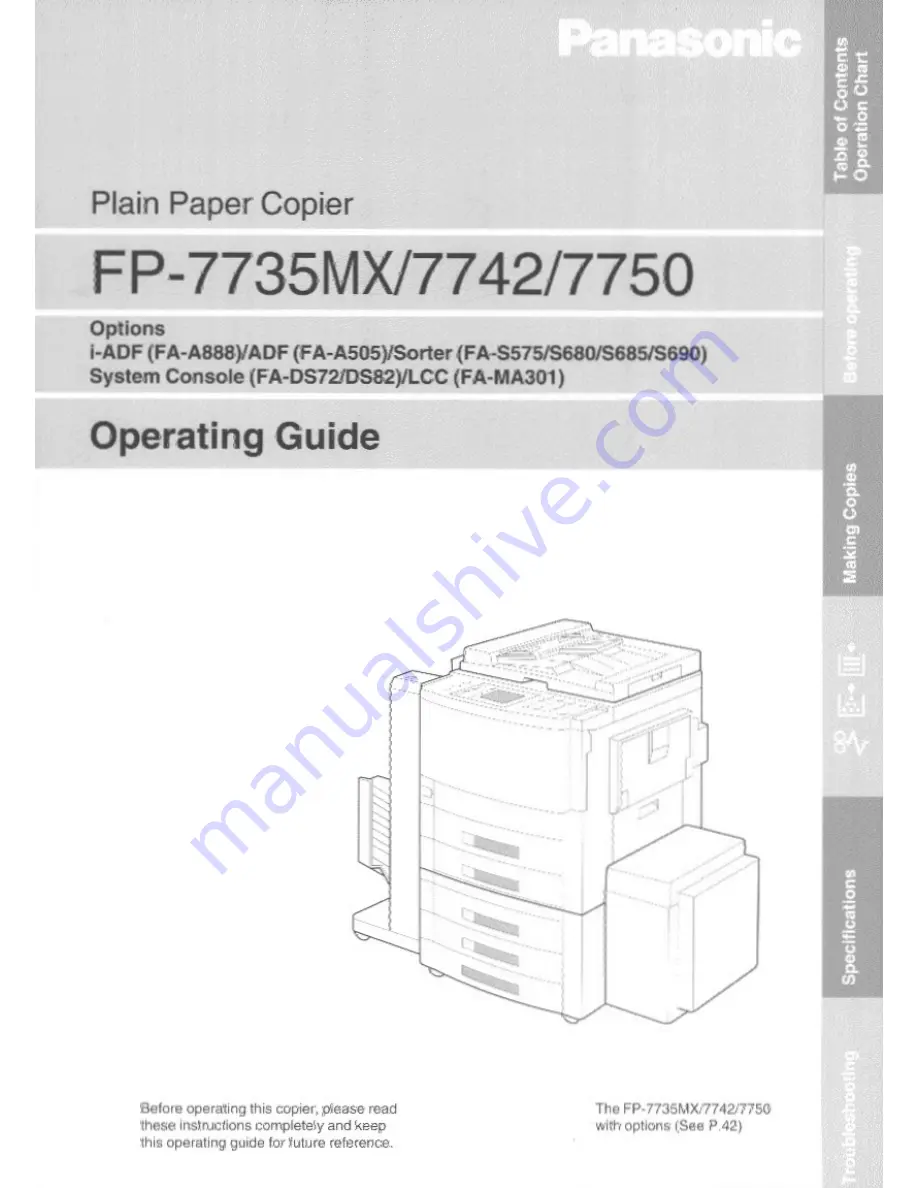 Panasonic FP-7735 Operating Manual Download Page 1