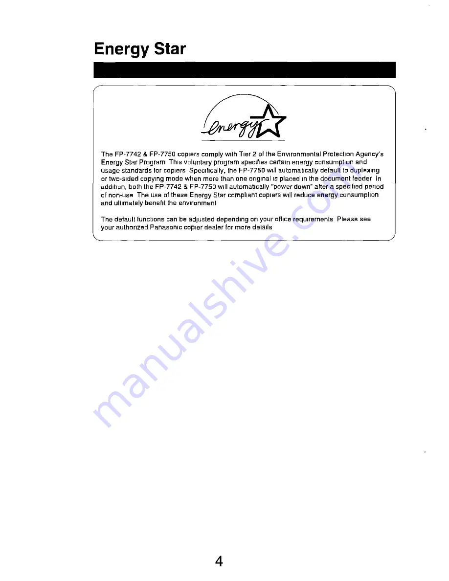 Panasonic FP-7742 Operating Manual Download Page 4