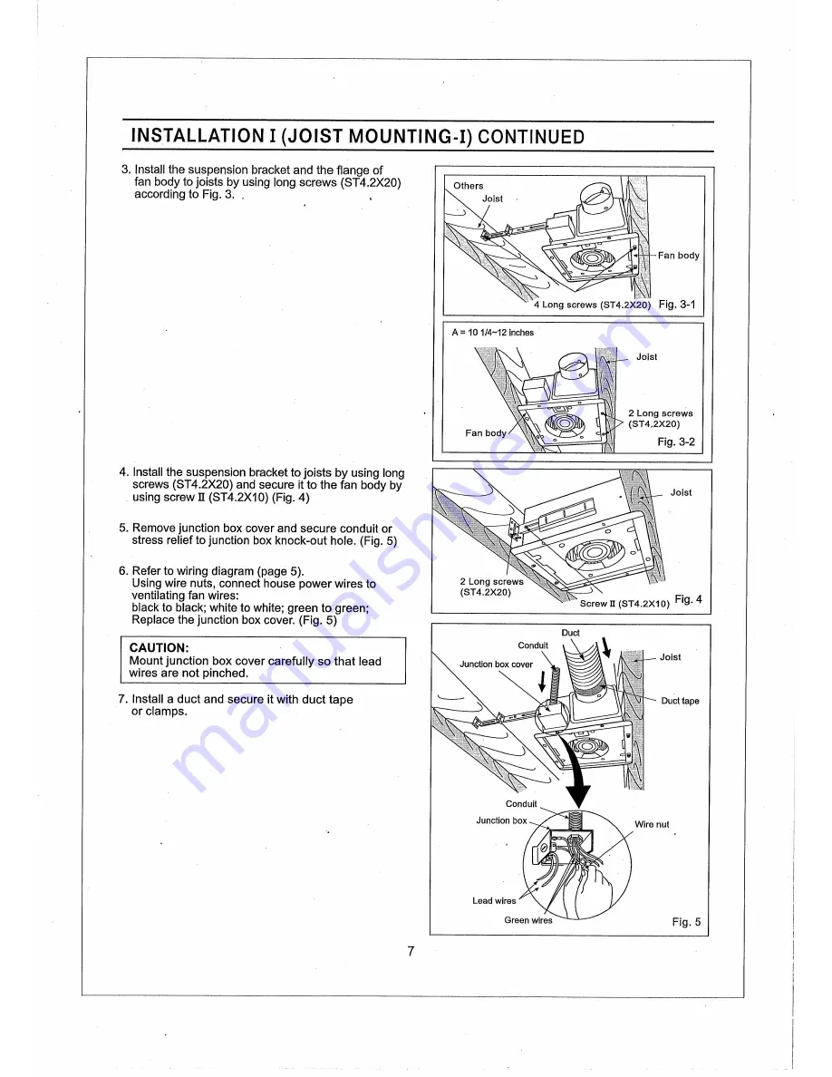 Panasonic FV-05VF2 Installation Instructions Manual Download Page 7