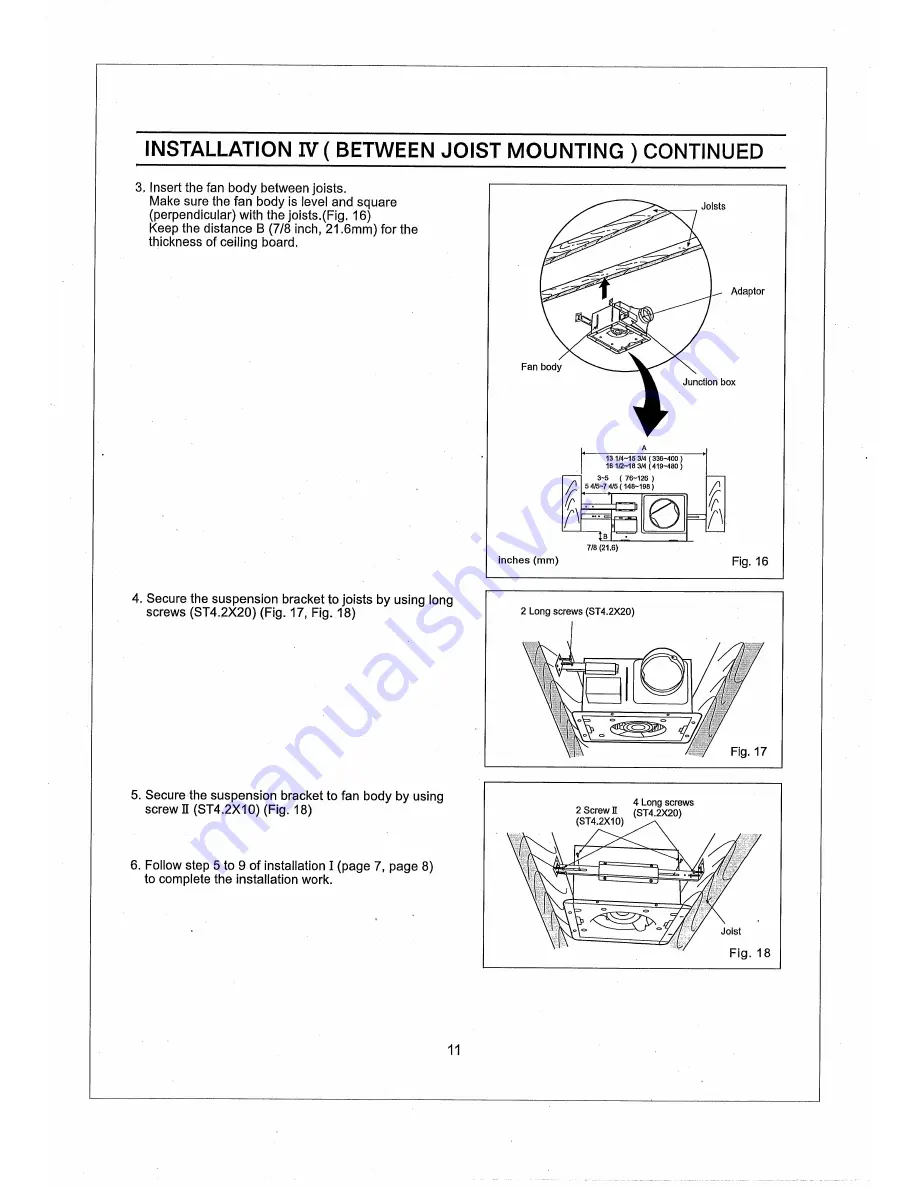 Panasonic FV-05VF2 Installation Instructions Manual Download Page 11