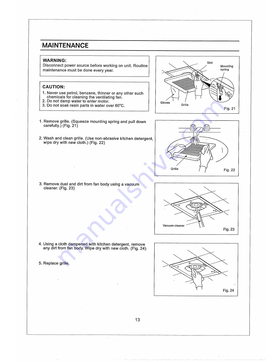 Panasonic FV-05VF2 Installation Instructions Manual Download Page 13