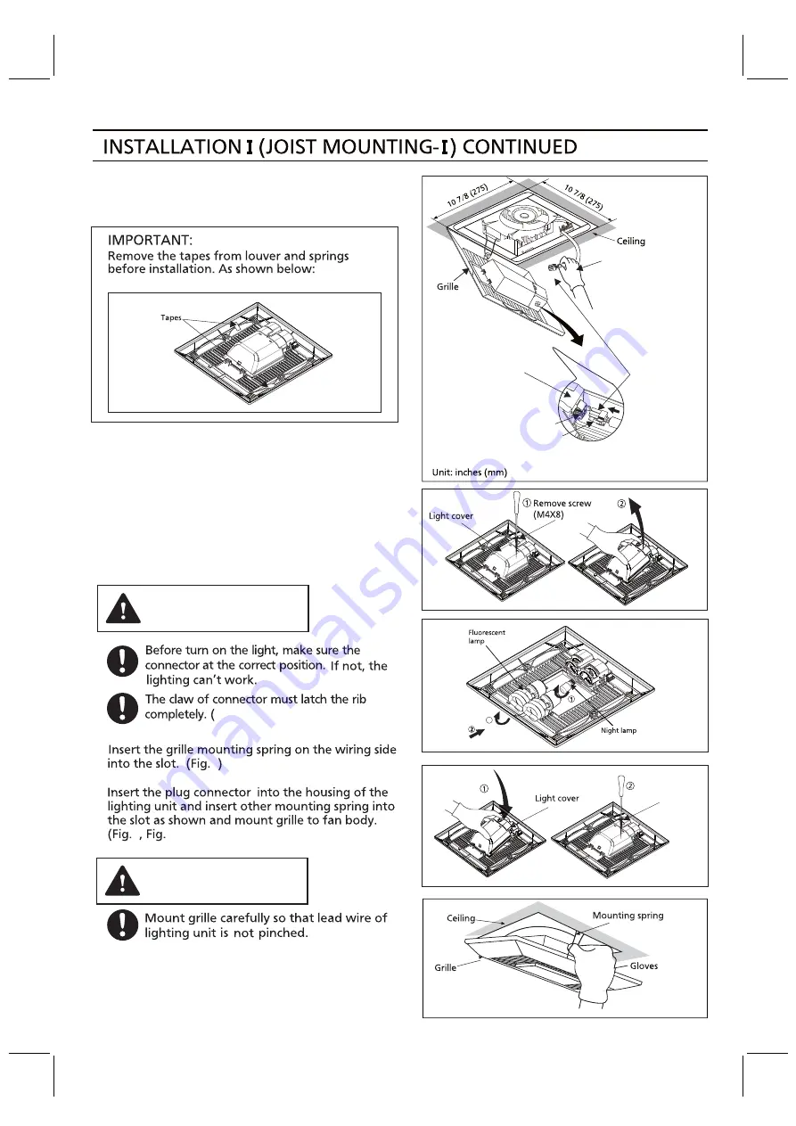 Panasonic FV-05VFL4 Installation Instructions Manual Download Page 8