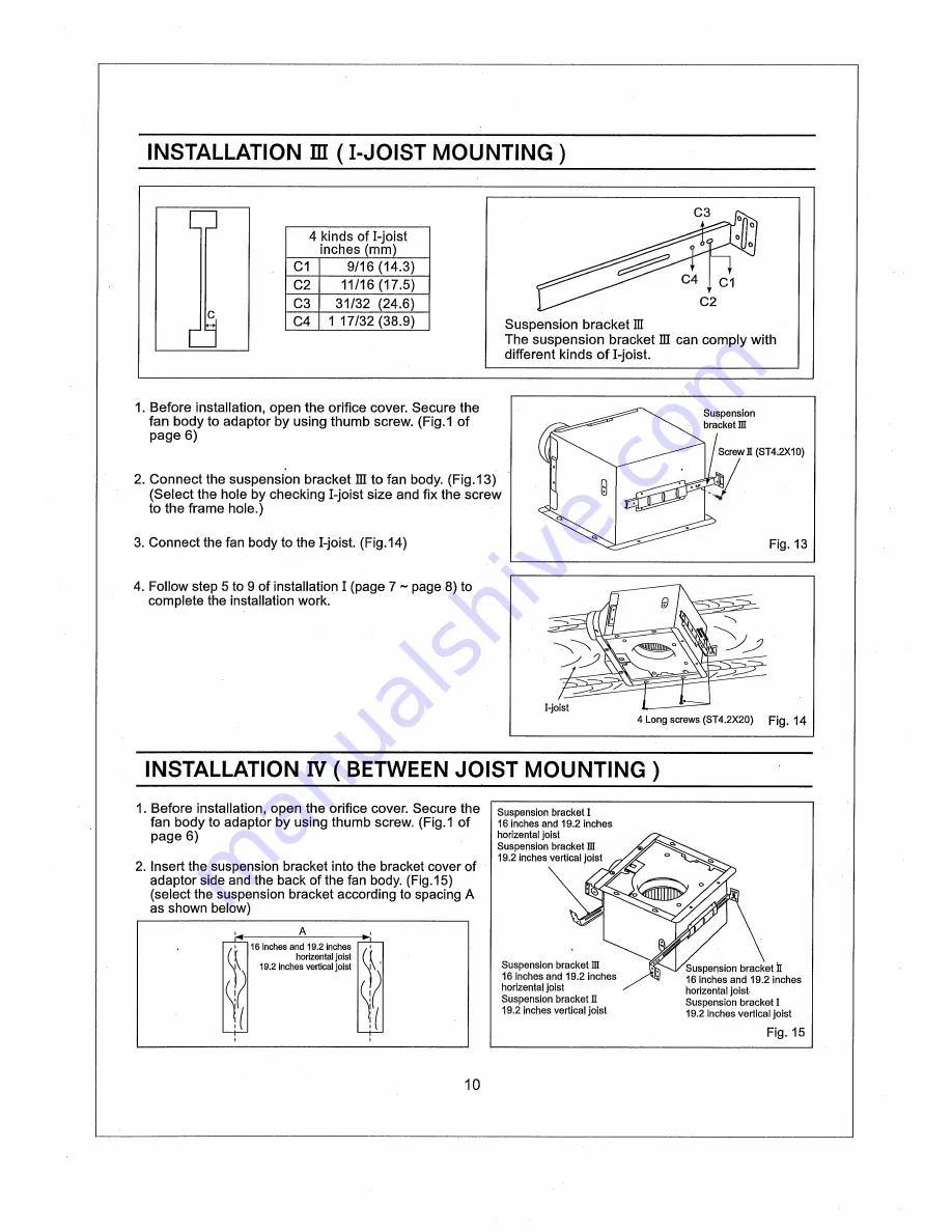 Panasonic FV-05VQ3 Installation Instructions Manual Download Page 10