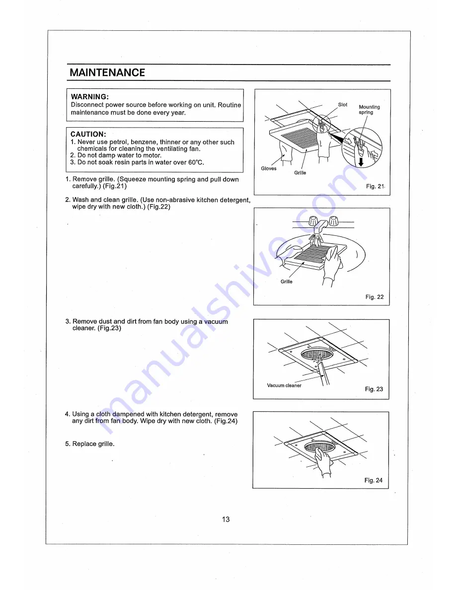 Panasonic FV-05VQ3 Скачать руководство пользователя страница 13