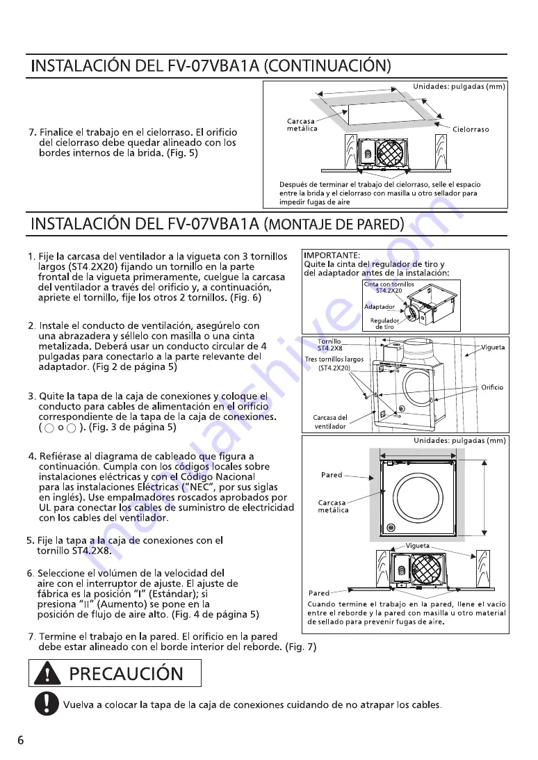 Panasonic FV-07VB1 Скачать руководство пользователя страница 14