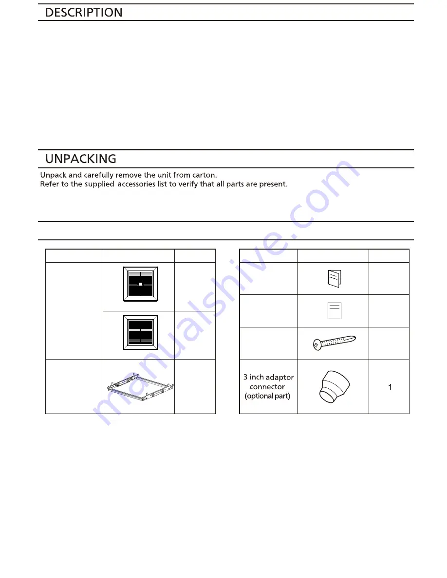 Panasonic FV-08-11VF5 Installation Instructions Manual Download Page 4