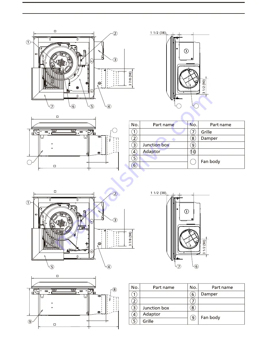 Panasonic FV-08-11VF5 Installation Instructions Manual Download Page 5