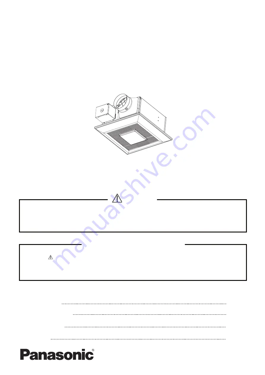 Panasonic FV-08-11VFL5E Service Manual Download Page 1