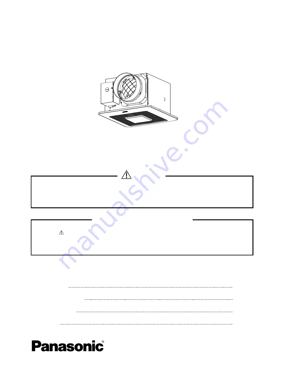 Panasonic FV-1115VQL1 Service Manual Download Page 1