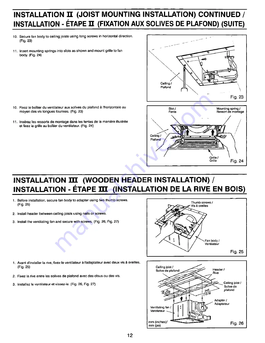 Panasonic FV-11VQD2 Installation Instructions Manual Download Page 12