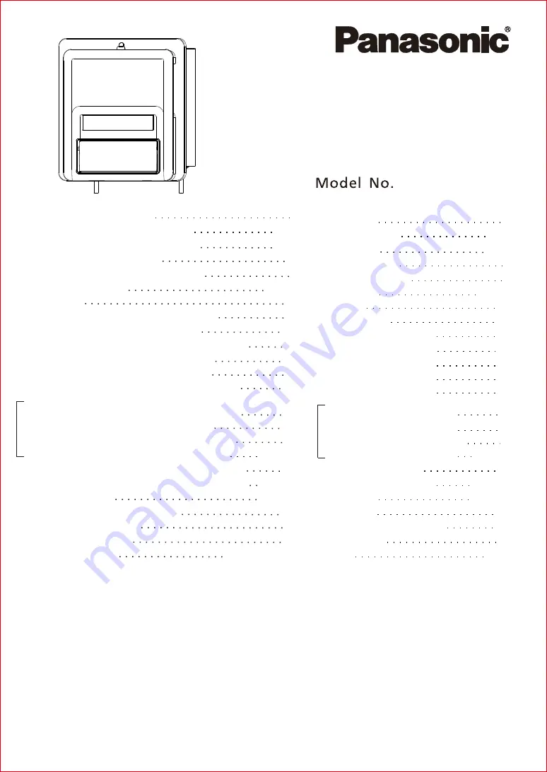 Panasonic FV-30BW2H Installation And Operating Instructions Manual Download Page 1