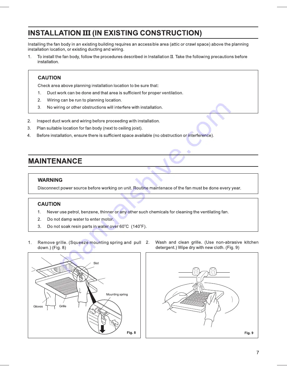 Panasonic FV40VQ3 Installation Instructions Manual Download Page 7