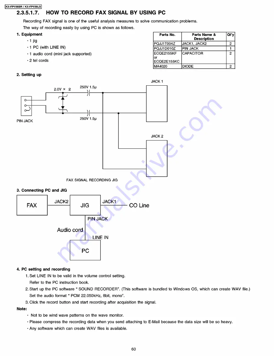 Panasonic FX-FP158LS Скачать руководство пользователя страница 60