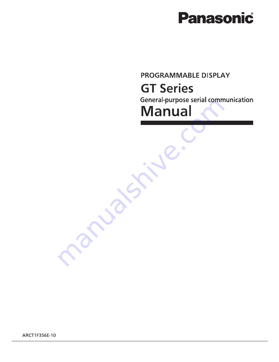 Panasonic GT02 Manual Download Page 1