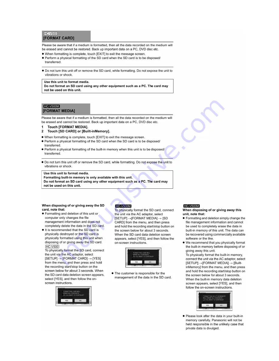 Panasonic HC-V500EB Service Manual Download Page 9