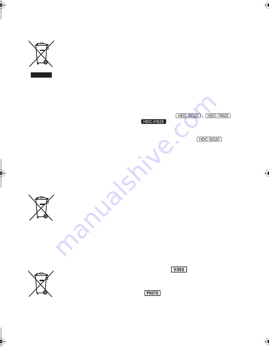 Panasonic HDC-HS25 Operating Instructions Manual Download Page 4