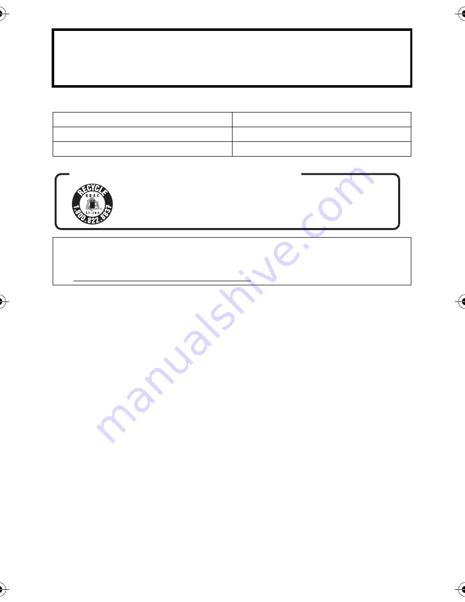 Panasonic HDC-HS900K Owner'S Manual Download Page 5