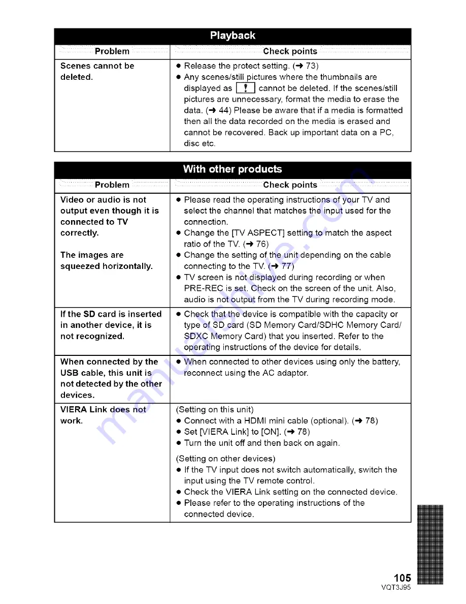 Panasonic HDC-SD40P Owner'S Manual Download Page 105