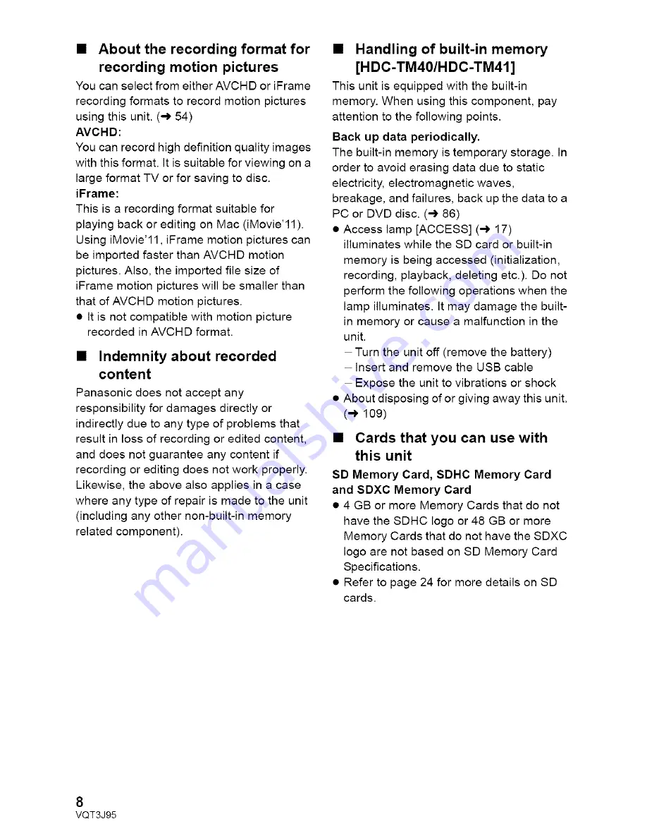 Panasonic HDC-SD40P Owner'S Manual Download Page 140