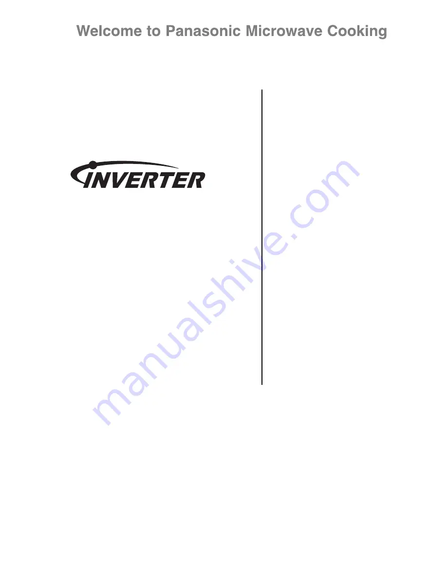 Panasonic Inverter NN-ST477S Operating Instructions And Cookery Book Download Page 3