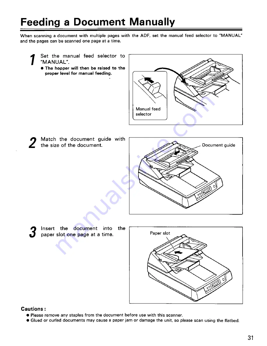 Panasonic KV-S6040W - Document Scanner Operating Instructions Manual Download Page 33