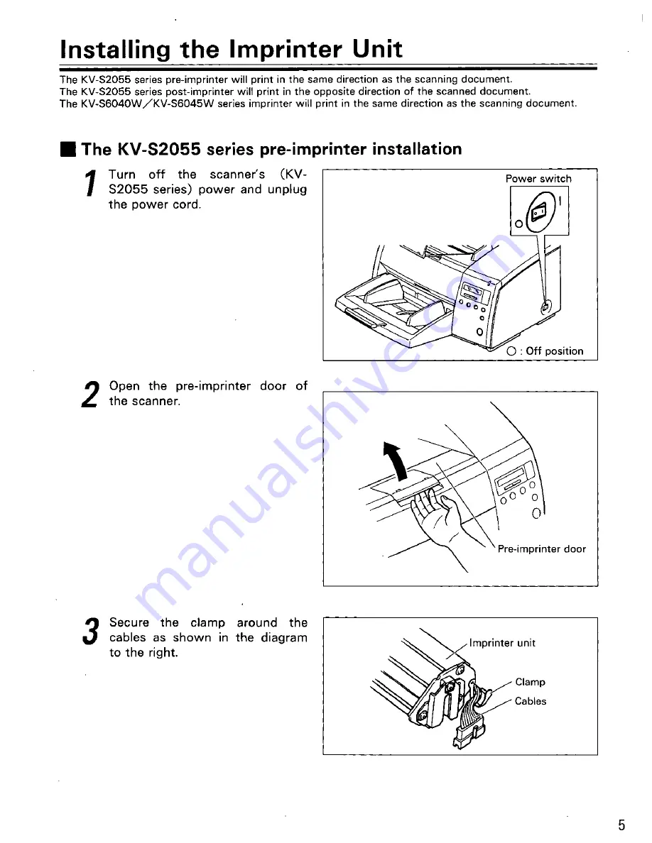 Panasonic KV-SS010 Скачать руководство пользователя страница 5