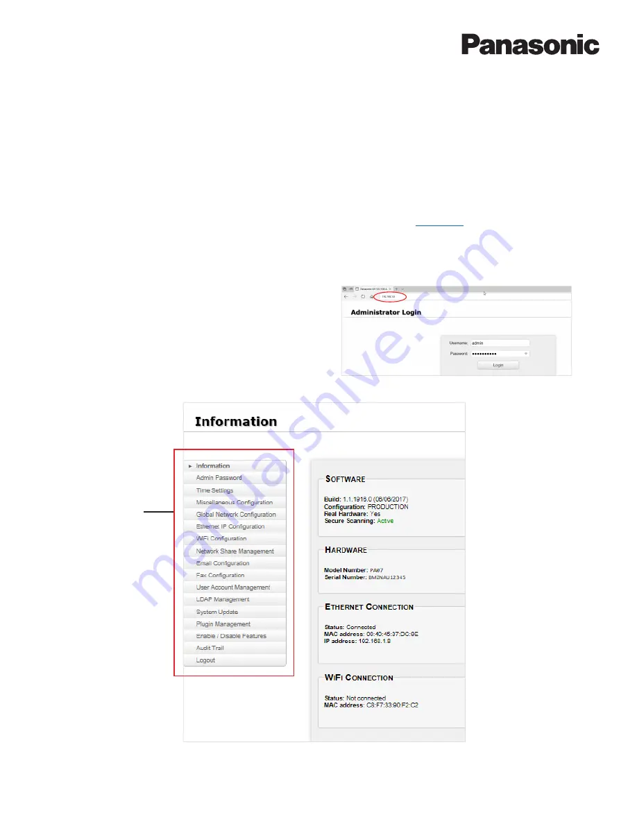 Panasonic KV-SS1100 Administrator'S Manual Download Page 39