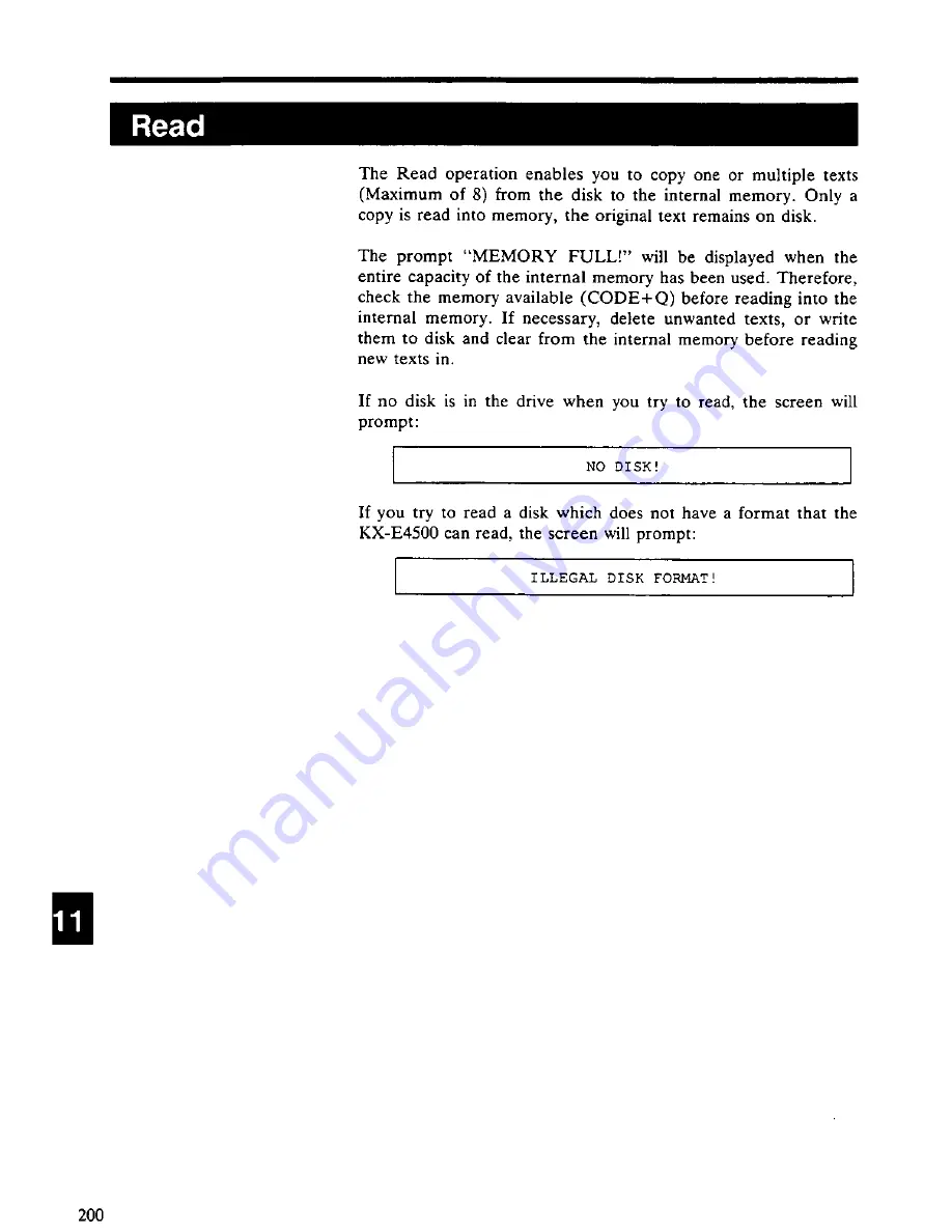 Panasonic KX-E4500 Operator'S Instruction Manual Download Page 210