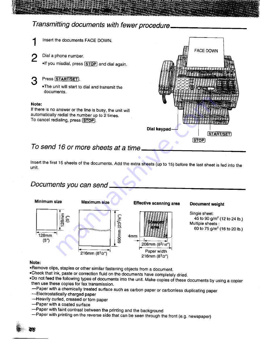 Panasonic KX-F1000NZ Скачать руководство пользователя страница 16