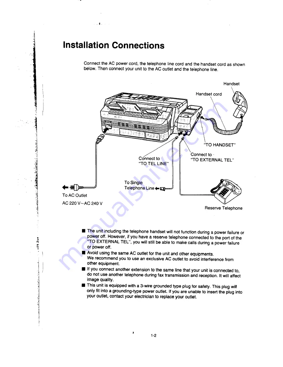 Panasonic KX-F155BA Operating Instructions Manual Download Page 9