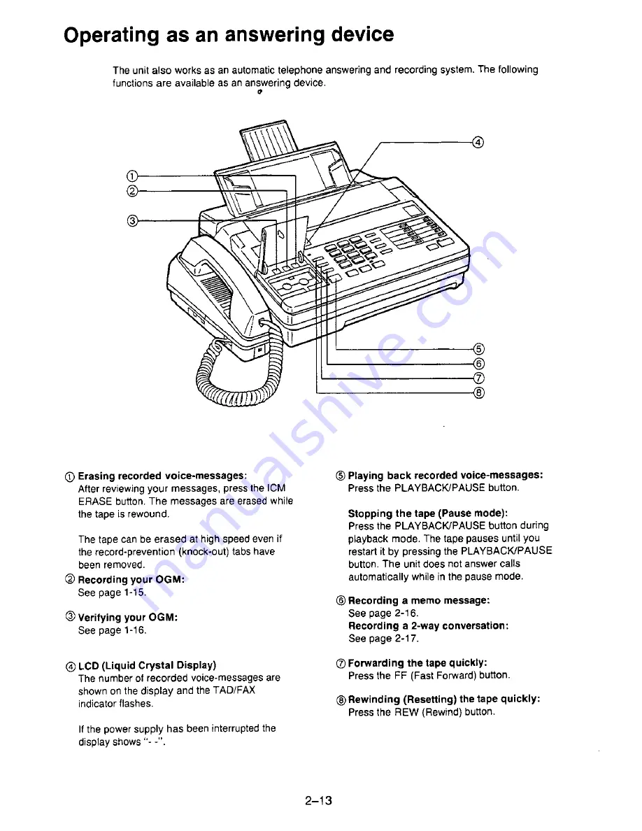 Panasonic KX-F195 Operating Instructions Manual Download Page 50