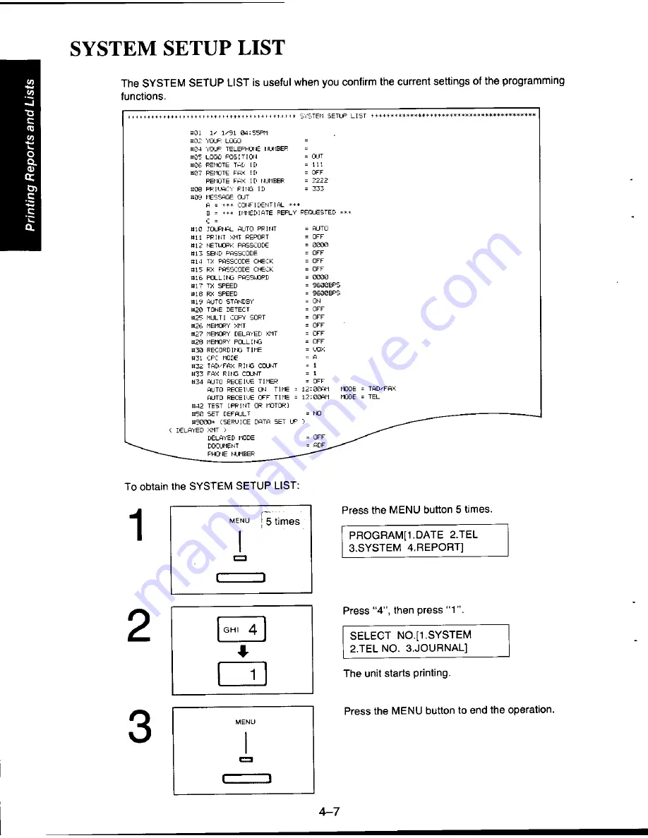 Panasonic KX-F215 Operating Instructions Manual Download Page 126